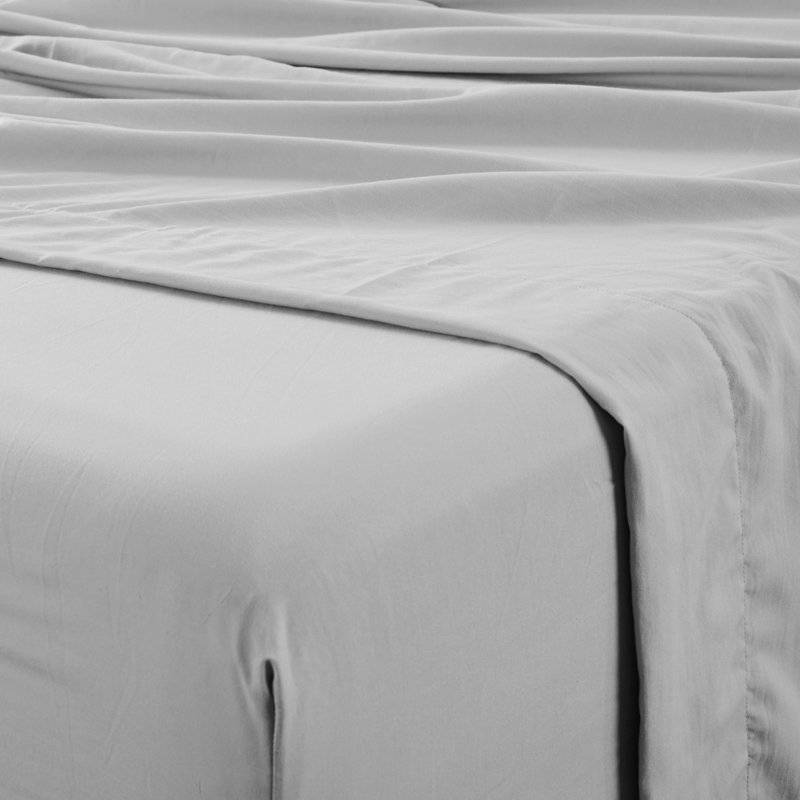 Ensemble de draps en micro-fibre, Très grand californien, Gris argenté