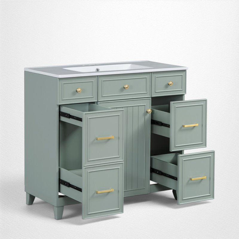 36" Single Bathroom Vanity Set, Green