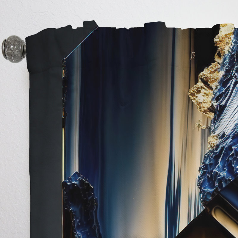 Amberson - Rideau en velours moderne - obscurcissement de la chambre - géométrique abstrait bleu IV - 1 panneau