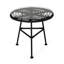 Table d'appoint grise et en verre trempé au design chic et lisse