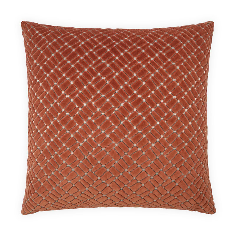 Melvin Square Pillow Cover & Insert, Square 20", Coral