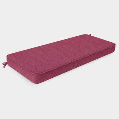 4 Inch Thick Custom Indoor Outdoor Bench Seat Cushion with 75D High Resilience Foam, Beige Non-Slip Bottom, and Double-Sided Piping