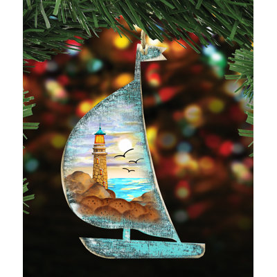 5'' Handmade Wood Shatterproof Hanging Figurine Ornament