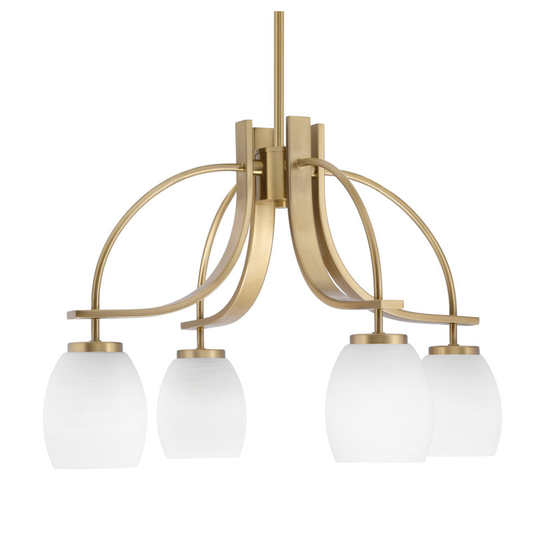 Lustre Cavella, Laiton New Age, H 15,25 po x l 24,5 po x P 24,5 po, 4