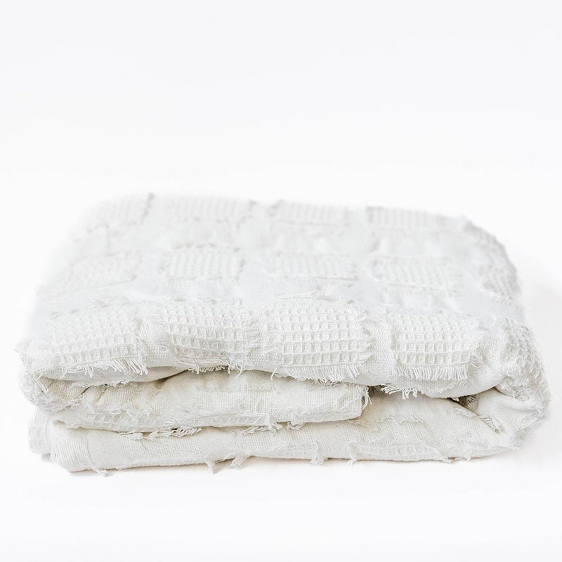 Jeté en coton 84 po x 90 po, Gris