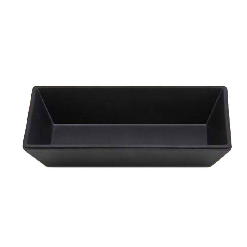 Elite Global Solutions Zen Rectangle Melamine 6 Piece Ramekin / Soufflé Dish Bakeware Set, Black