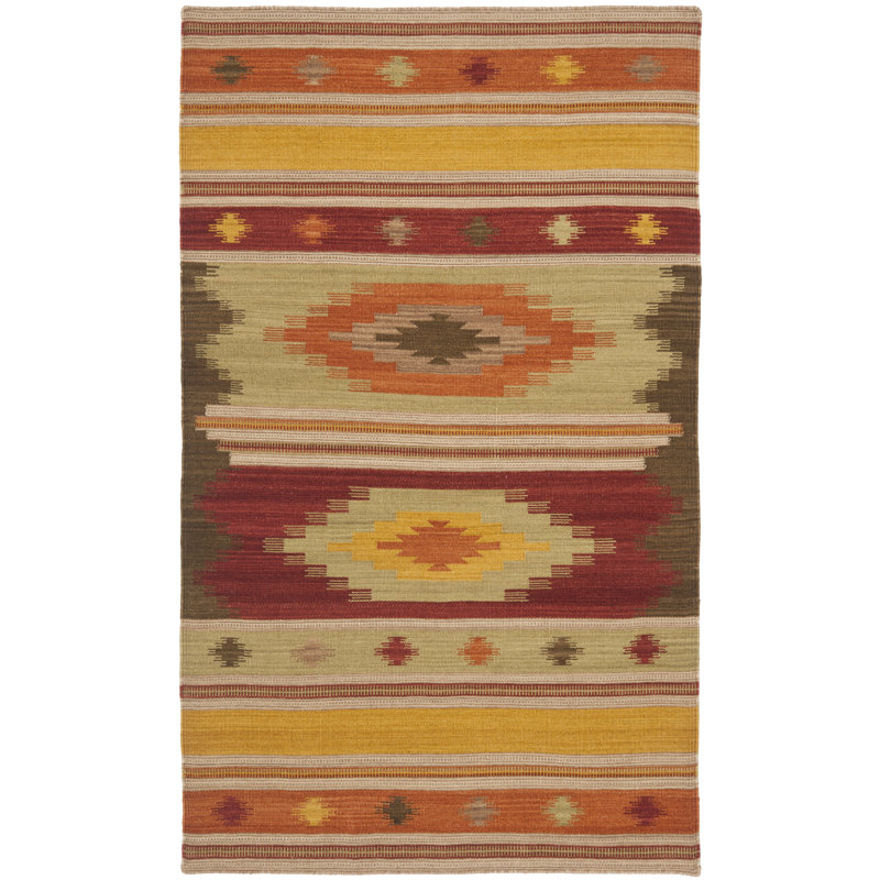 Bennett Hand Woven Wool Southwestern Rug, Rectangle 3' x 5'