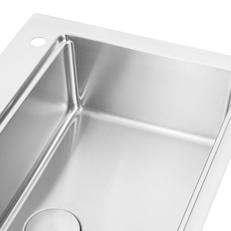 Ruvati 33 x 22 inch Drop-in Topmount Workstation Kitchen Sink 16 Gauge Stainless Steel Single Bowl