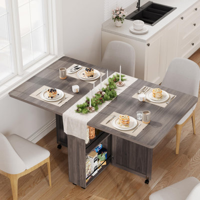 Table de salle à manger pliante avec rangement, table de cuisine pliante avec tiroirs, appartements, petits espaces