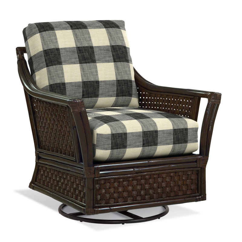 Boca Armchair, Black Buffalo Check; 0120-81, Brass