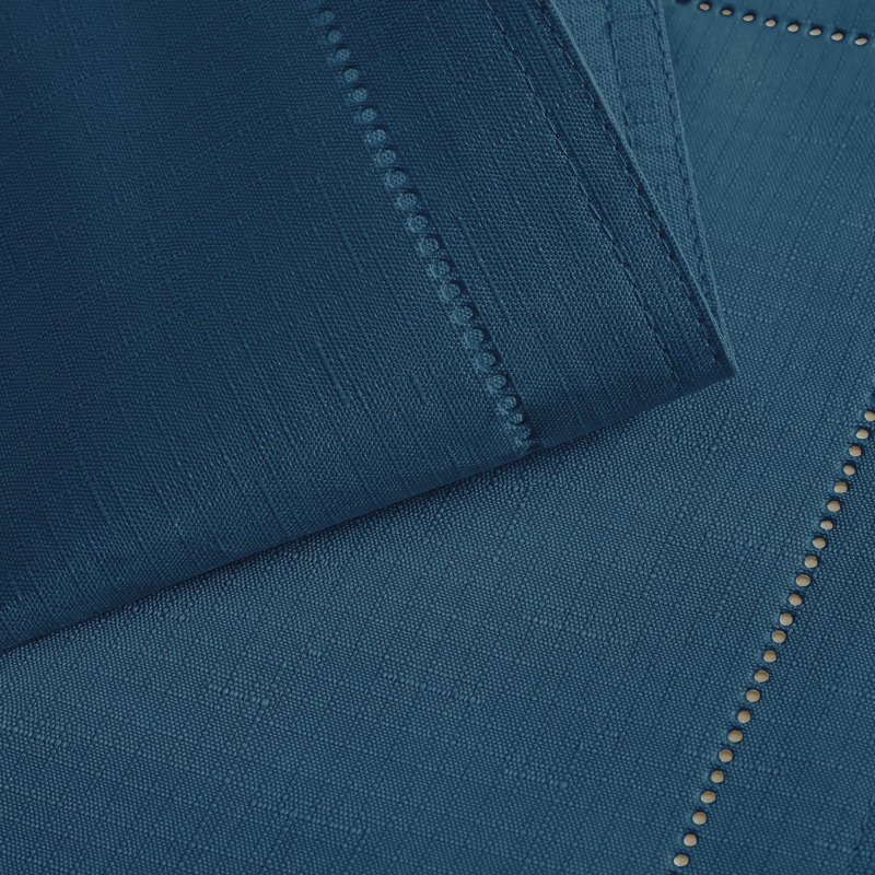 Kapellen Solid Hemstitch Border Polyester 52 x 52 Square Tablecloth, Copen Blue