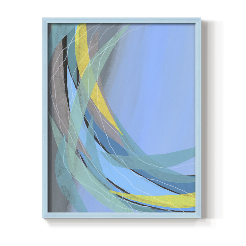 Circulating Flow I Framed Print - Solid Wood, Blue, 10" H x 8" W