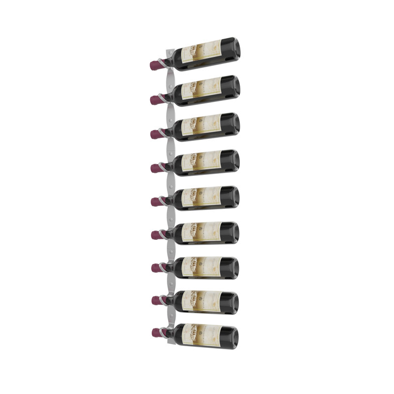 Support à vin mural Latawn, Gris froid, H 45 po x l 13 po x P 3,25 po