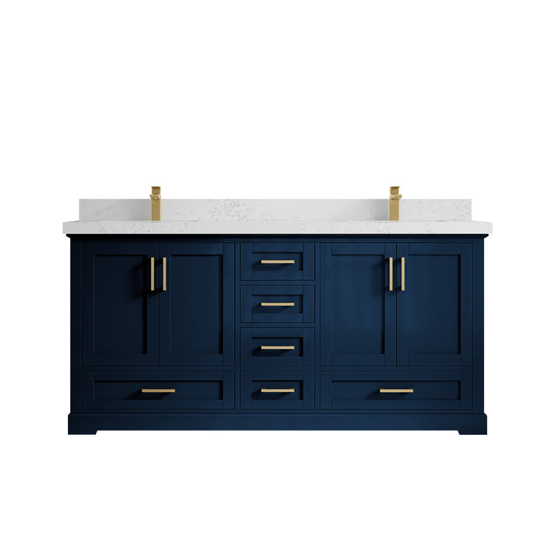 Ensemble de meuble-lavabo double 72 po Esin, Empira blanc