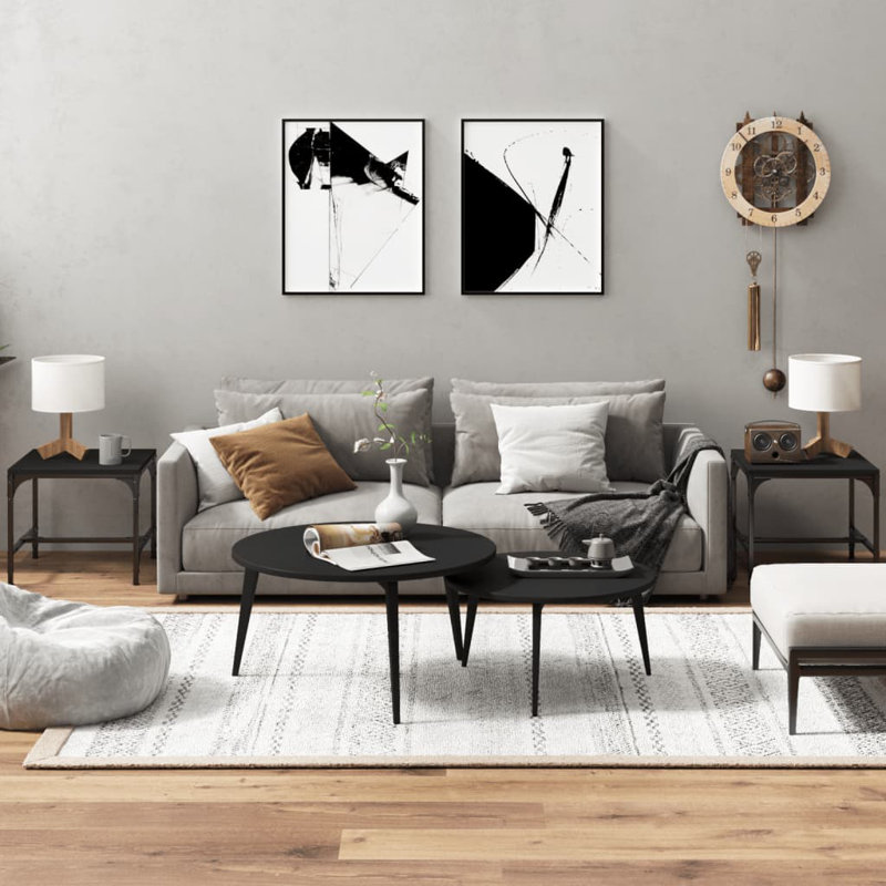 Kirkendoll Four Leg Coffee Table, Black, 100cm H x 50cm W x 40cm D