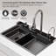Ensemble d'évier de cuisine 31,5 x 17,7 pouces en acier inoxydable 304 avec cascade rétractable Smart Smart