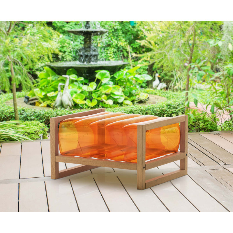 Yoko Outdoor Ottoman, Orange