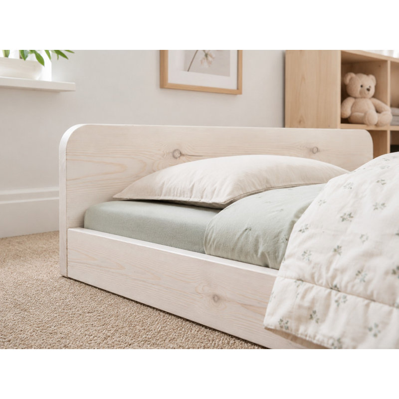 Leon Montessori Heavy Duty Solid Pine Bed Frame, Single (3'), White