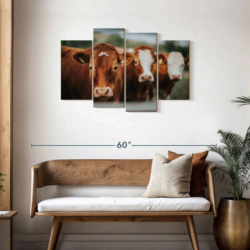 Brampt Brown Cattle, 27" H x 43" W