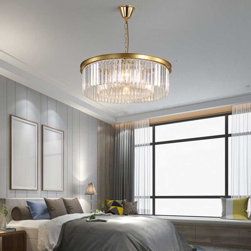 Lustre tambour en cristal à 8 lumières Kellise
