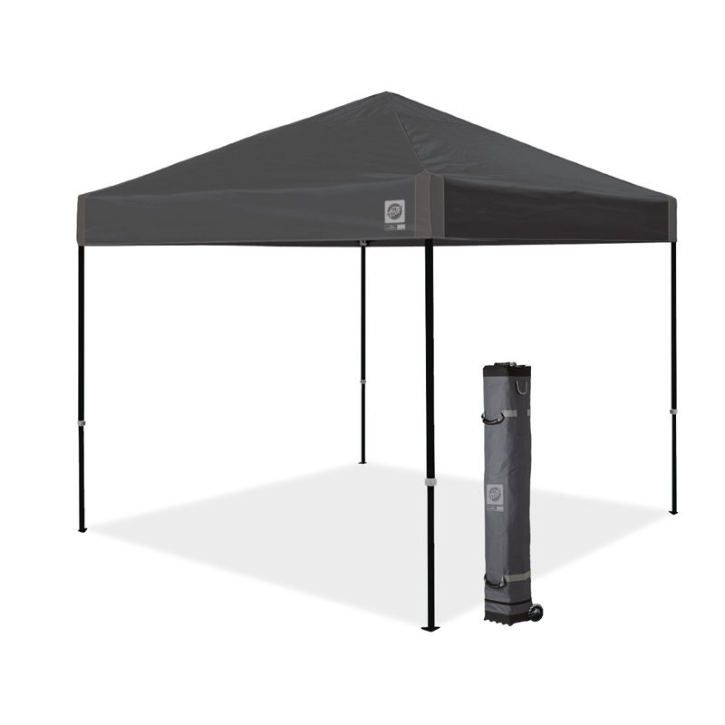 Gray 10' x 10' Powder-Coated Steel Pop-Up Canopy Tent
