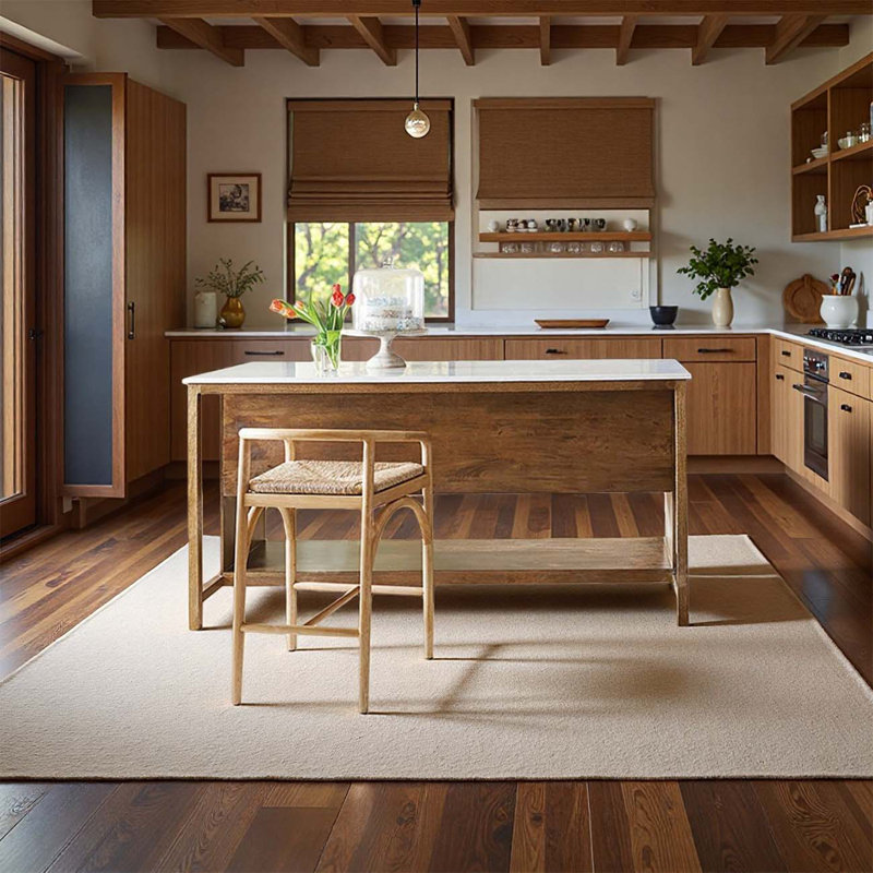 Country-style solid wood island counter