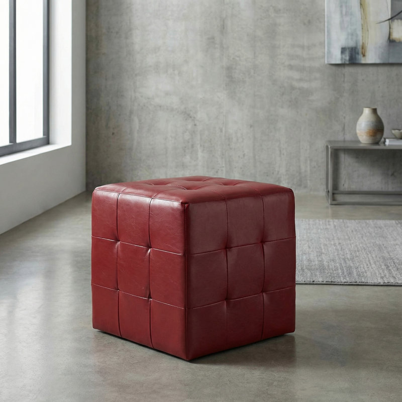 Repose-pieds Delinda, Simili cuir rouge