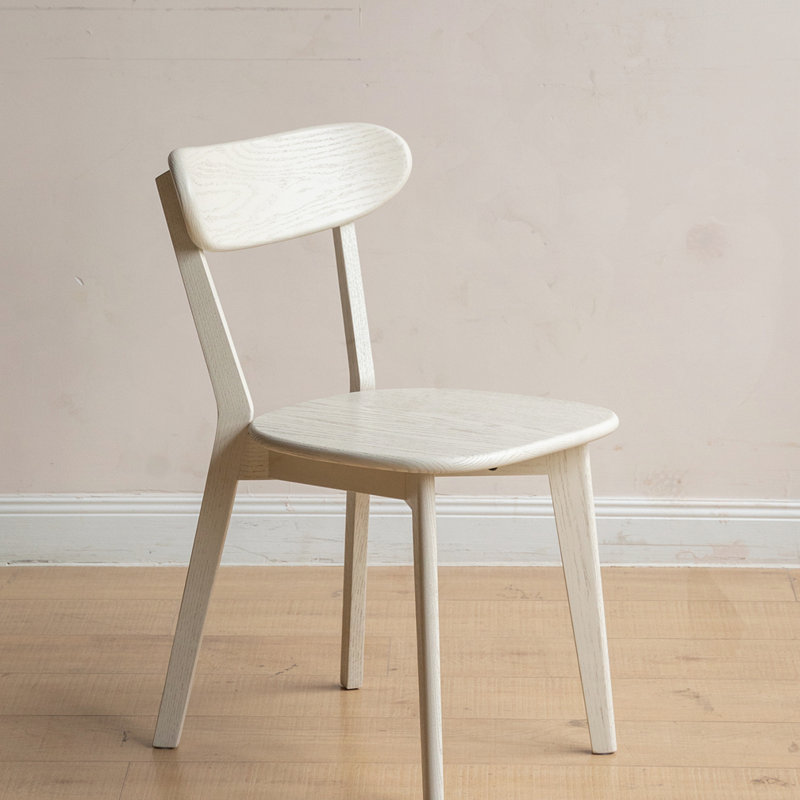 Solid Wooden Dining Chair, White