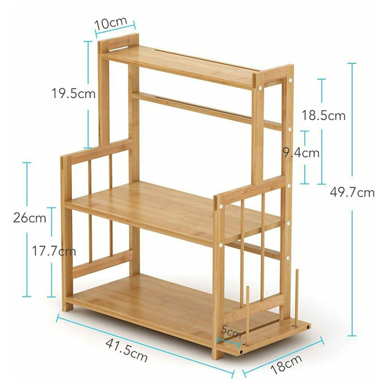 Freestanding Bamboo Spice Rack with Adjustable Racks