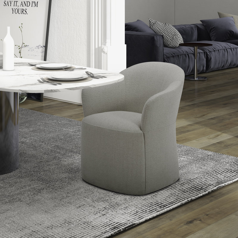 Idrees Accent Dining Chair W/ Casters, Truffle
