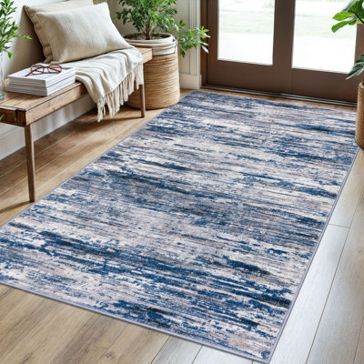 Tapis moderne lavable pour tapis d'entrée antidérapant à motif abstrait antidérapant 3 x 5 