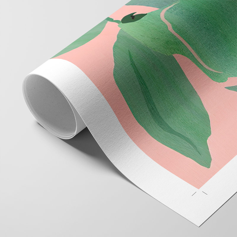 Oiseaux de paradis roses et verts I - Impression sur toile seulement - NON-CADRE
