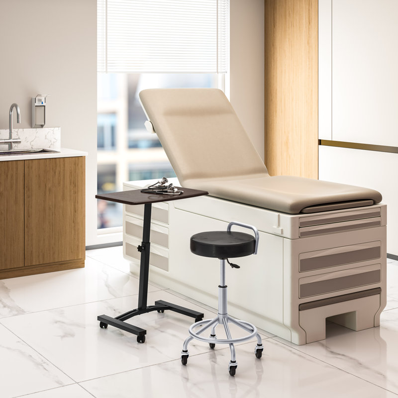  24'' W Rolling Desk or Stand with Wheels, Walnut
