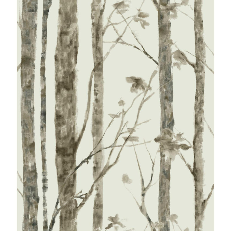 Papier peint adhésif arbre et adhésif, Brun / taupe