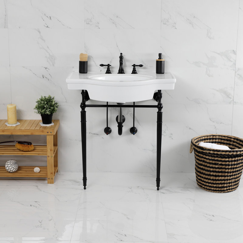Lavabo de salle de bain en U Edwardian, Noir mat
