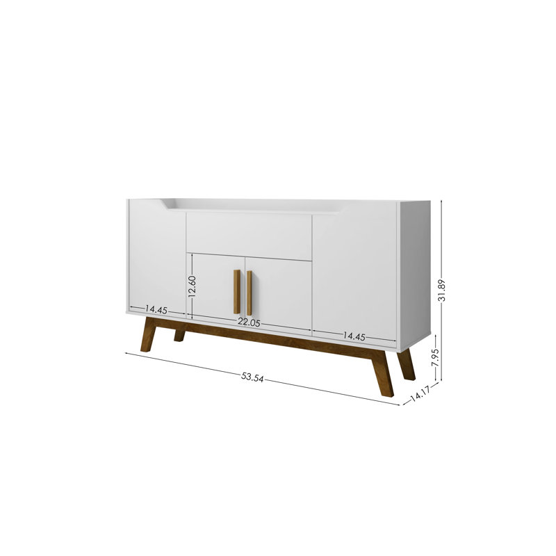 Buffet 1 tiroir 53,54 po Addie, Blanc