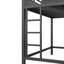 Structure de lit mezzanine pleine grandeur avec tablettes de rangement et panneau perforé, lit mezzanine en métal avec ports USB et lumières DEL, sécuritaire et robuste-133037886