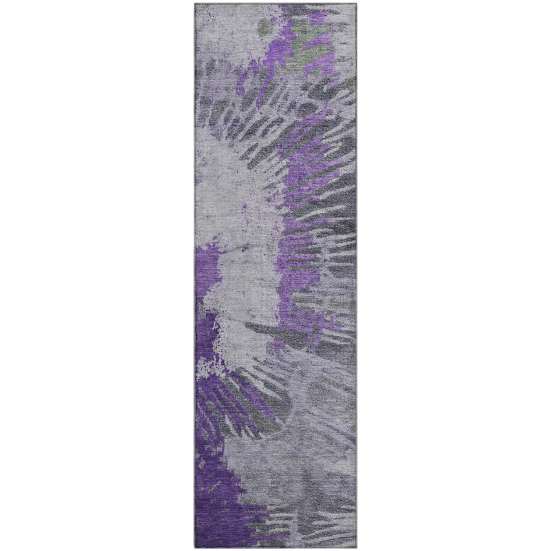Tapis mauve Premium lavable à la machine, Tapis de couloir 2 pi 3 po x 7 pi 6 po
