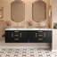 Meuble-lavabo mural 36 po avec lavabo en résine, armoire de rangement flottante avec 2 tiroirs, armoire de salle de bain en bois massif-877017739