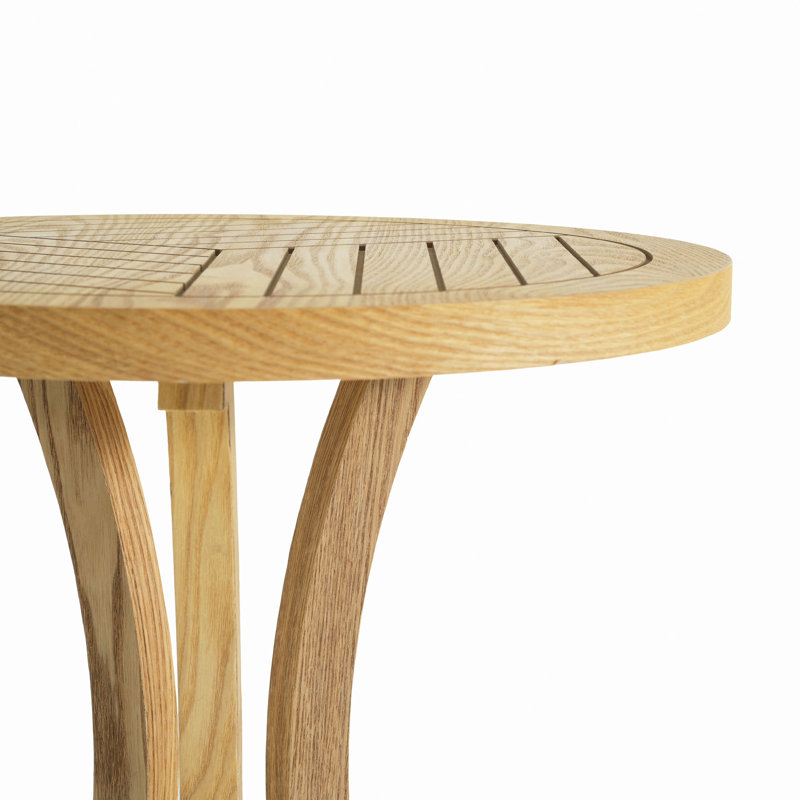 Table d'appoint ronde en bois - Table de bout élégante à base courbée pour le salon, la chambre à coucher ou le patio