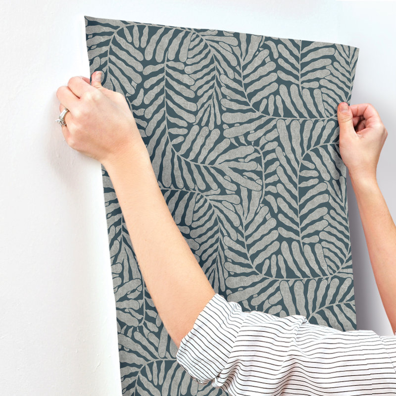 Gabriel Espresso Fern Wallpaper, Teal