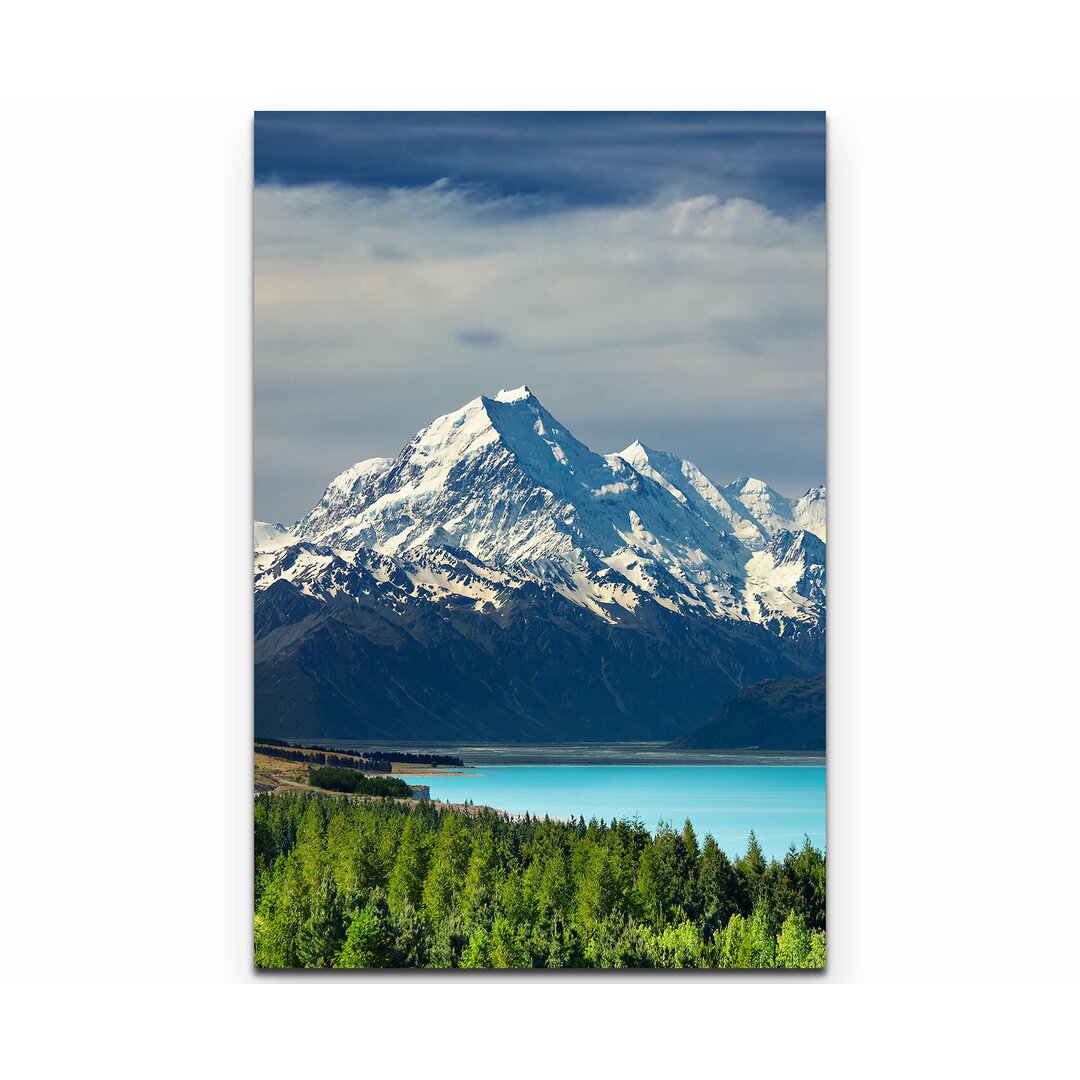 Leinwandbild Pukaki Lake mit Mount Cook im Hintergrund – Neuseeland