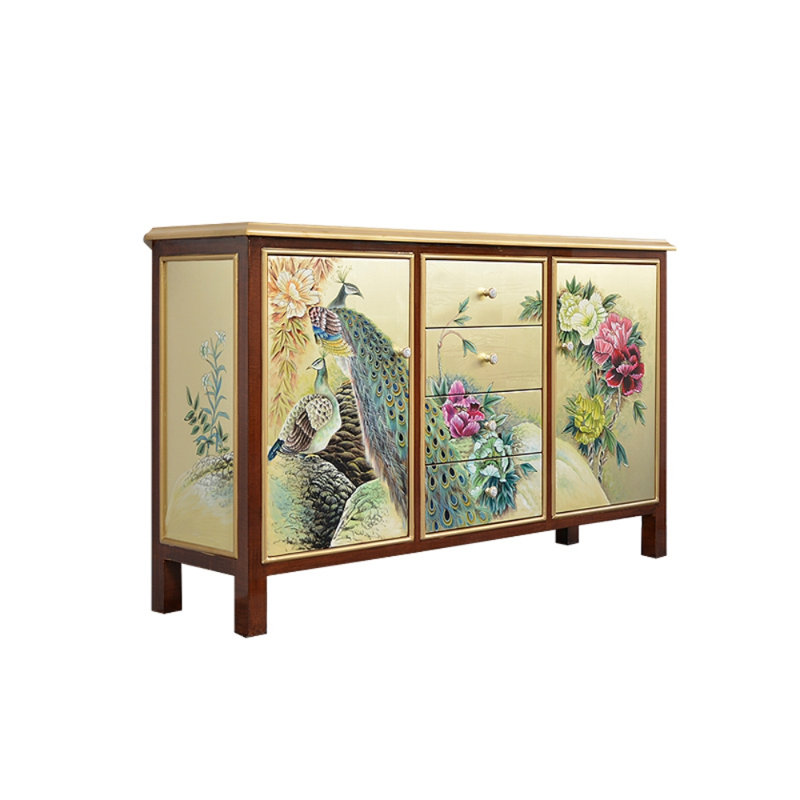 Hand-Painted Porch Cabinets Accent Cabinet