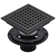 5.91'' Square Grid Shower Drain With Flange