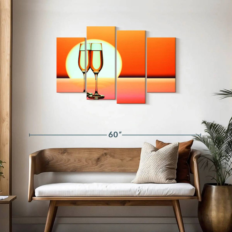 Yarlin champagne coucher de soleil, H 27 po x l 43 po