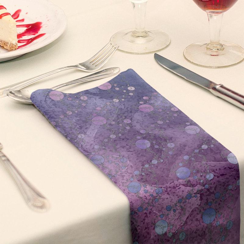 Polyester Abstract Square Napkin, Blue/Pink Ombre, 0.1" H x 10" W x 10" D, Polyester Twill
