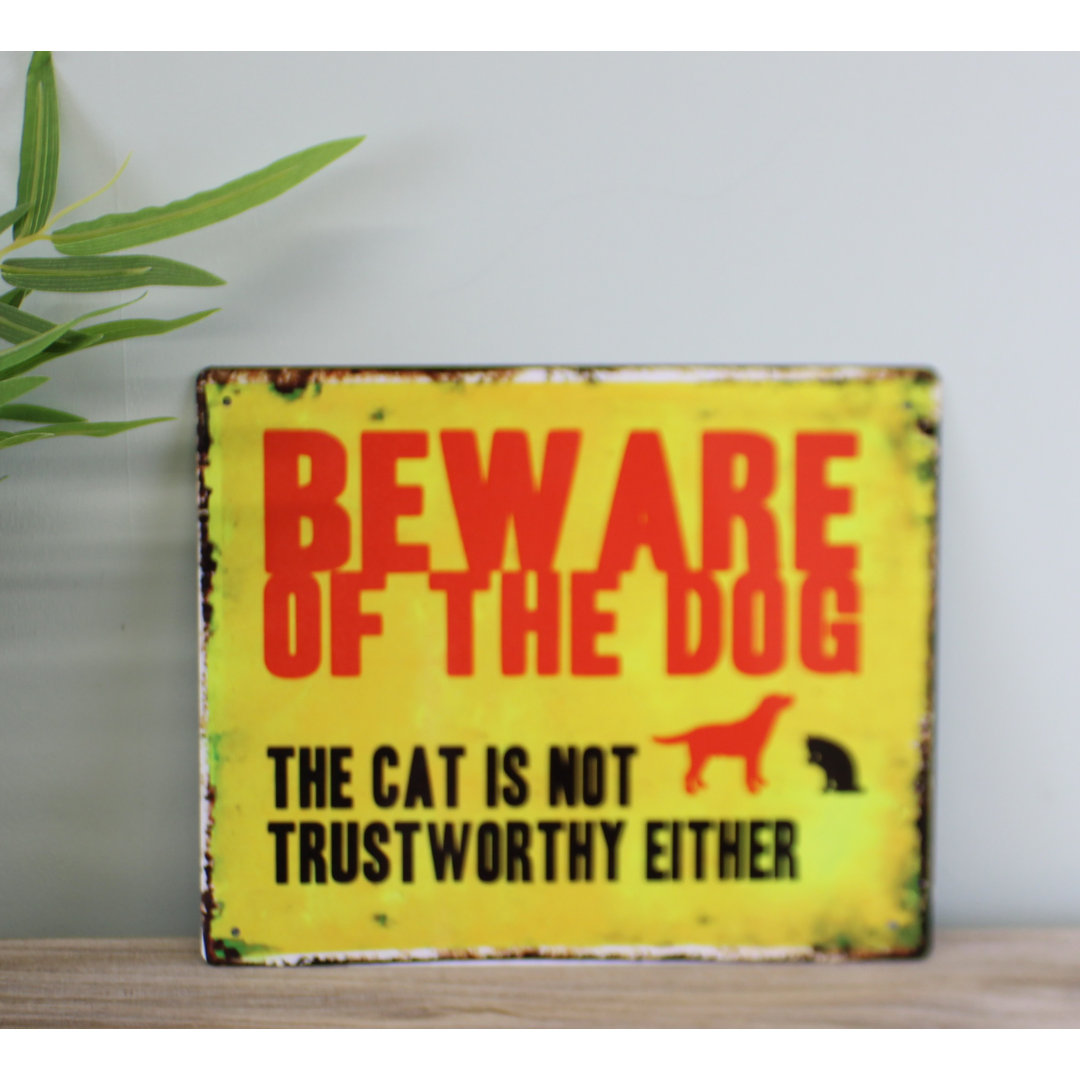 Vintage Metal Sign – Beware Of The Dog