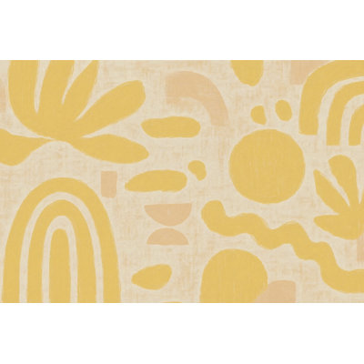 Papier peint abstrait coup de pinceau jaune