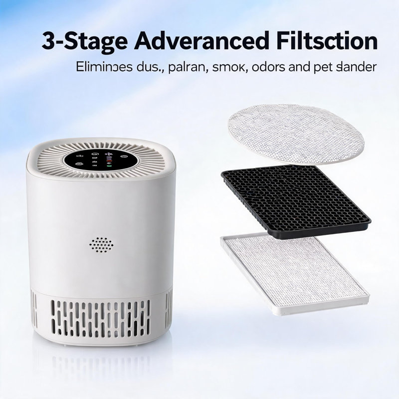 Purificateur d'air portatif pour petite chambre à coucher, filtre HEPA H13, CADR 102 (60 pi³ / min) pour 215 pieds carrés, mode de sommeil silencieux 24dB, verrouillage enfant, 3 vitesses de ventilateur et minuterie pour les propriétaires d'animaux de bureau à domicile