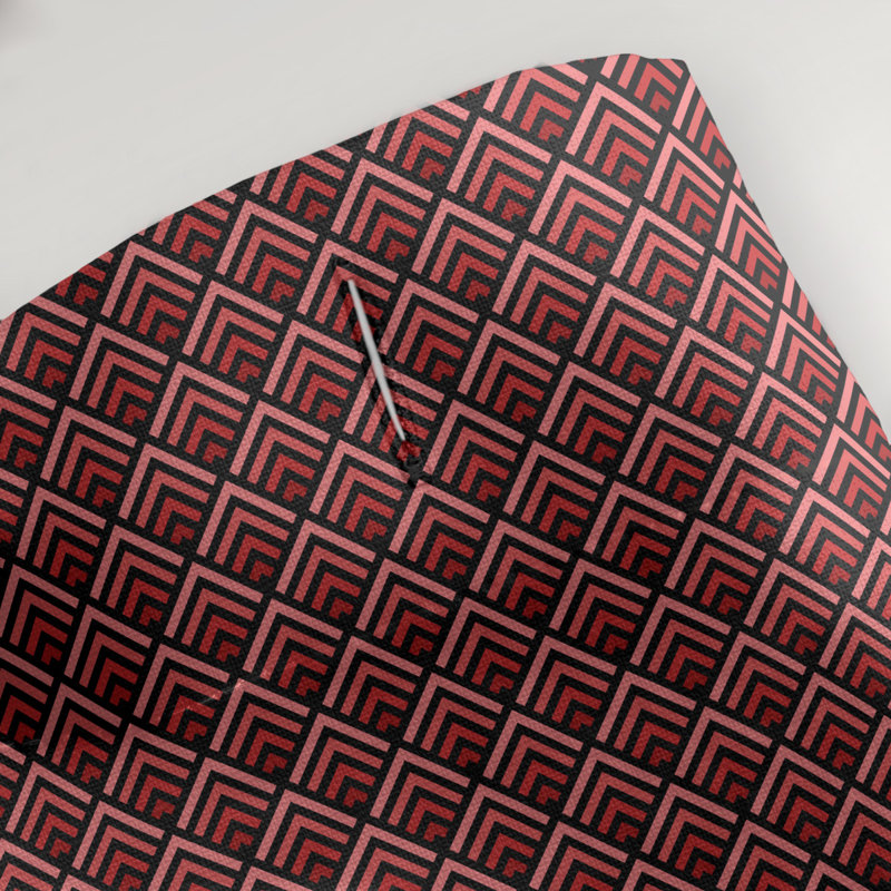 Katelyn Elizabeth Geometric Shower Curtain, Black/Red